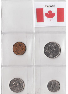 CANADA  Anni Misti serietta composta da 4 monete circolate
